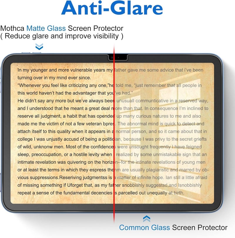 Mothca Matte Glass Screen Protector for iPad 11-inch A16 2025 (11th Generation) / iPad 10th Generation 10.9-inch 2022 Anti-Glare & Anti-Fingerprint Tempered Glass (Not Privacy) with Alignment Frame - Image 4
